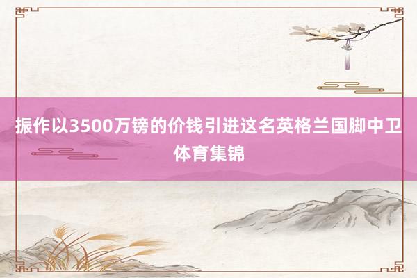 振作以3500万镑的价钱引进这名英格兰国脚中卫体育集锦