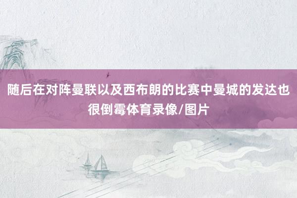 随后在对阵曼联以及西布朗的比赛中曼城的发达也很倒霉体育录像/图片