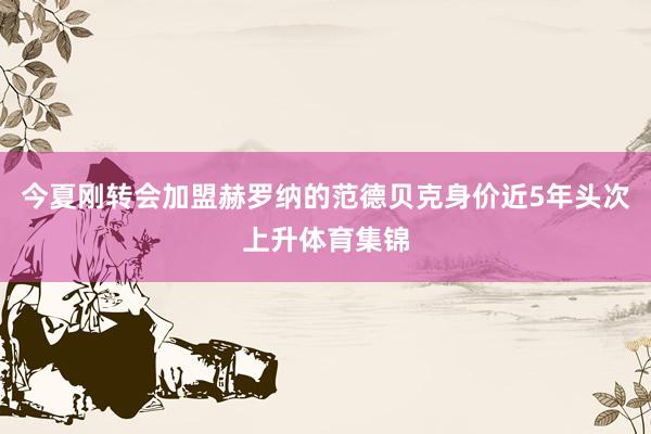 今夏刚转会加盟赫罗纳的范德贝克身价近5年头次上升体育集锦
