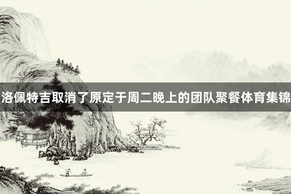 洛佩特吉取消了原定于周二晚上的团队聚餐体育集锦