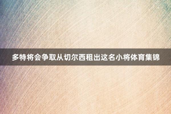 多特将会争取从切尔西租出这名小将体育集锦
