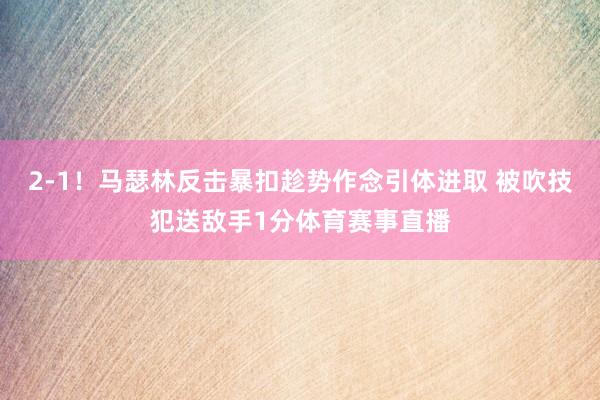 2-1！马瑟林反击暴扣趁势作念引体进取 被吹技犯送敌手1分体育赛事直播