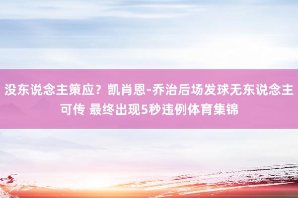 没东说念主策应？凯肖恩-乔治后场发球无东说念主可传 最终出现5秒违例体育集锦