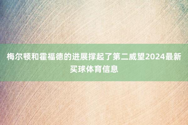梅尔顿和霍福德的进展撑起了第二威望2024最新买球体育信息