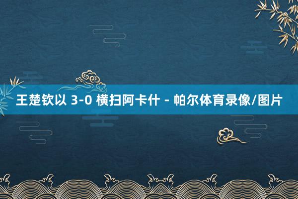 王楚钦以 3-0 横扫阿卡什 - 帕尔体育录像/图片