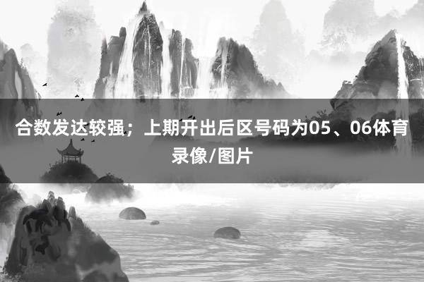 合数发达较强；上期开出后区号码为05、06体育录像/图片
