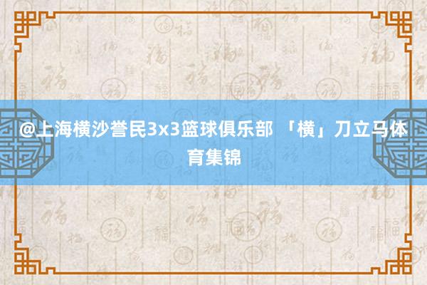 @上海横沙誉民3x3篮球俱乐部 「横」刀立马体育集锦
