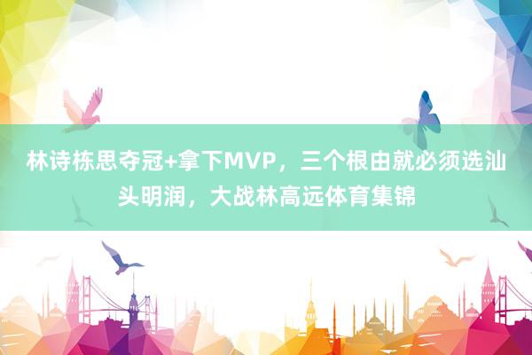 林诗栋思夺冠+拿下MVP，三个根由就必须选汕头明润，大战林高远体育集锦