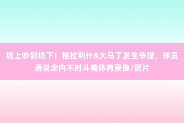 场上吵到场下！格拉利什&大马丁发生争捏，球员通说念内不时斗嘴体育录像/图片