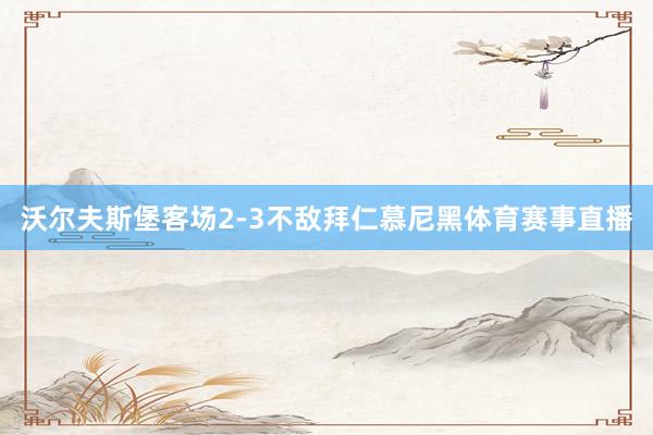 沃尔夫斯堡客场2-3不敌拜仁慕尼黑体育赛事直播