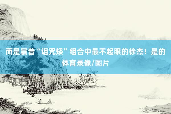 而是曩昔“诅咒矮”组合中最不起眼的徐杰！是的体育录像/图片