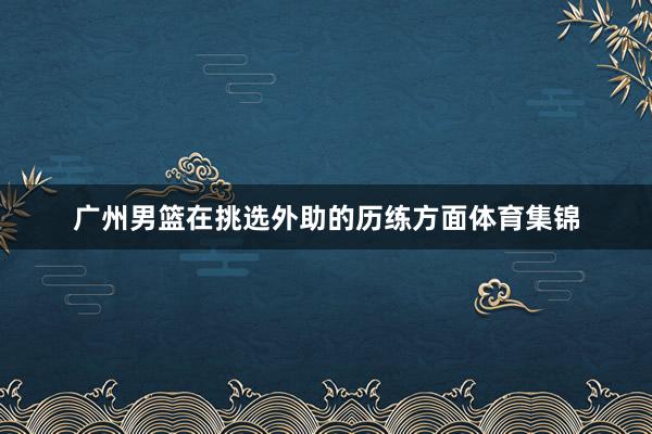 广州男篮在挑选外助的历练方面体育集锦