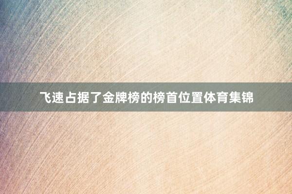 飞速占据了金牌榜的榜首位置体育集锦