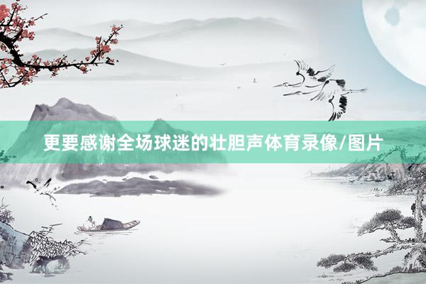 更要感谢全场球迷的壮胆声体育录像/图片
