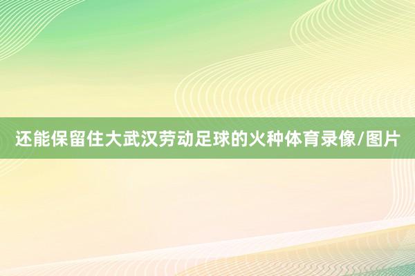 还能保留住大武汉劳动足球的火种体育录像/图片