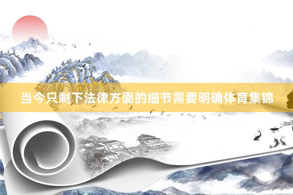 当今只剩下法律方面的细节需要明确体育集锦