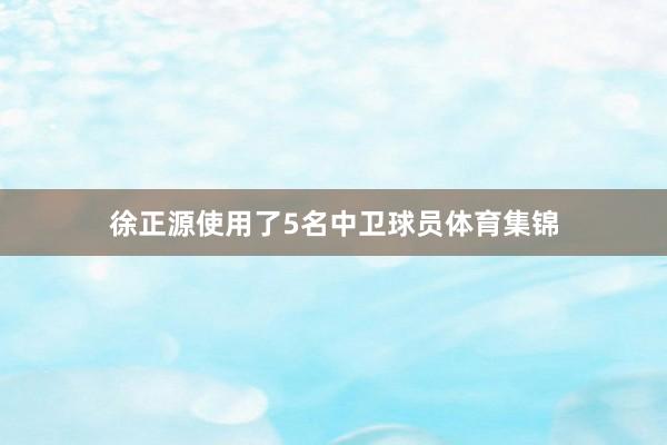 徐正源使用了5名中卫球员体育集锦