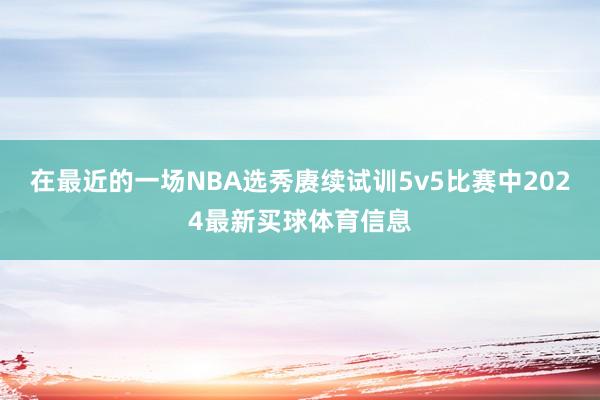 在最近的一场NBA选秀赓续试训5v5比赛中2024最新买球体育信息