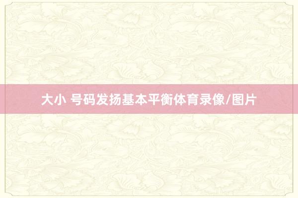 大小 号码发扬基本平衡体育录像/图片
