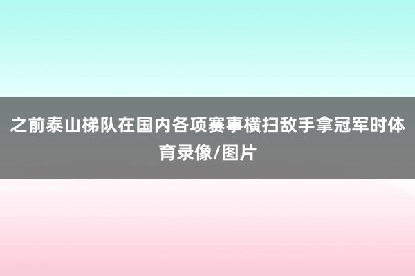 之前泰山梯队在国内各项赛事横扫敌手拿冠军时体育录像/图片
