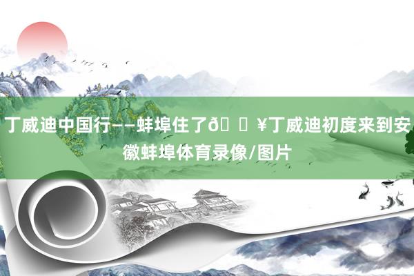 丁威迪中国行——蚌埠住了🔥丁威迪初度来到安徽蚌埠体育录像/图片