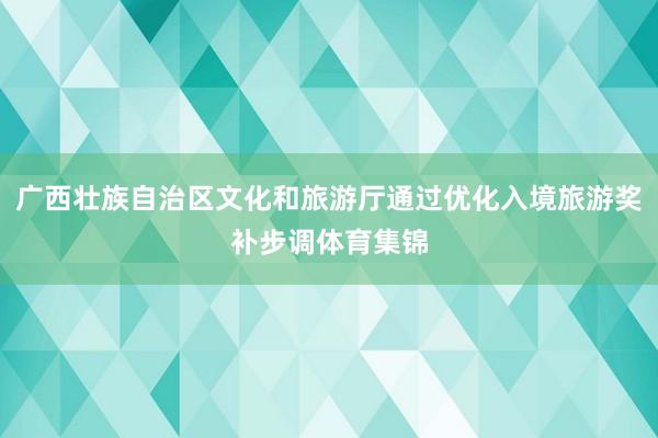广西壮族自治区文化和旅游厅通过优化入境旅游奖补步调体育集锦
